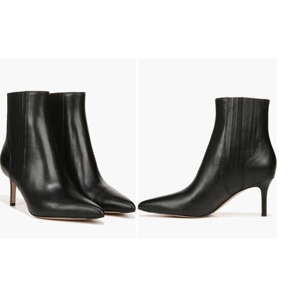 Veronica Beard Women's Lisa 70mm Pointed Toe Bootie Ankle Boots 7.5 BLK NWT 498 - Picture 1 of 6